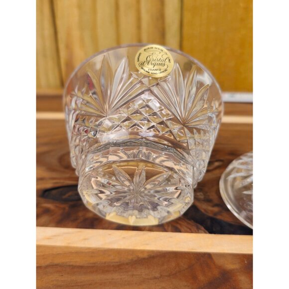 Vintage Crystal DArques Lidded Candy Dish With Starburst Design - Picture 8 of 11